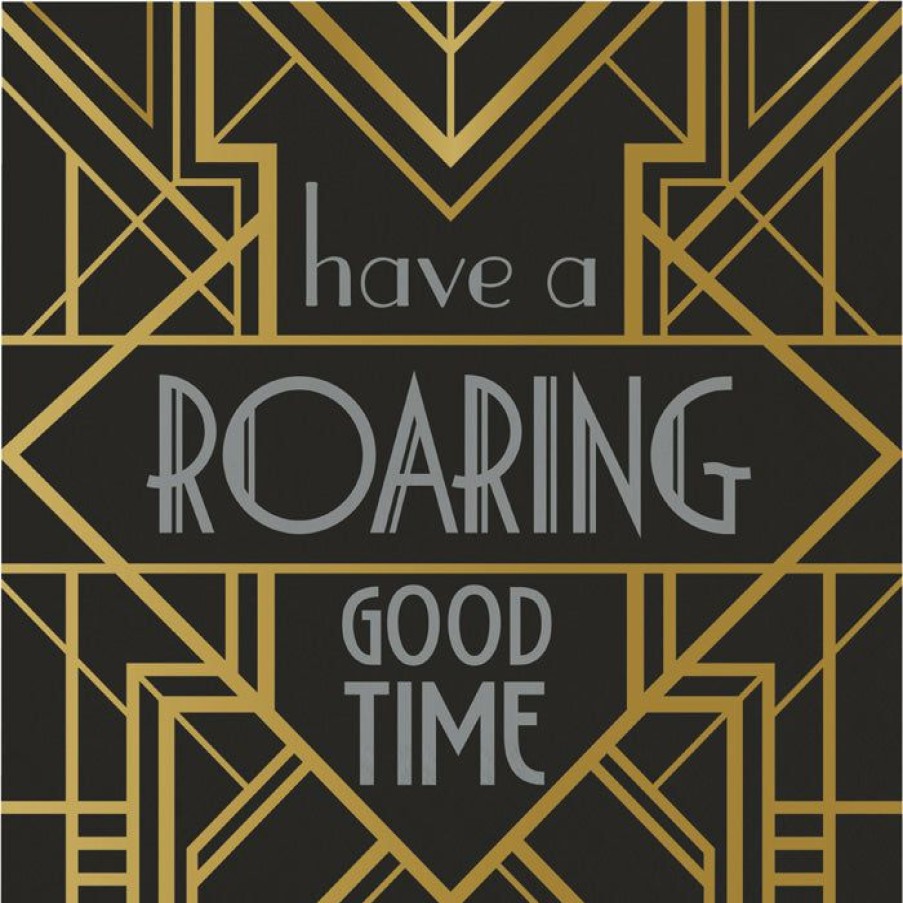 Themed Tableware * | Creative Converting Themed Tableware Roaring 20S Roaring Good Time Napkins, Pack Of 16