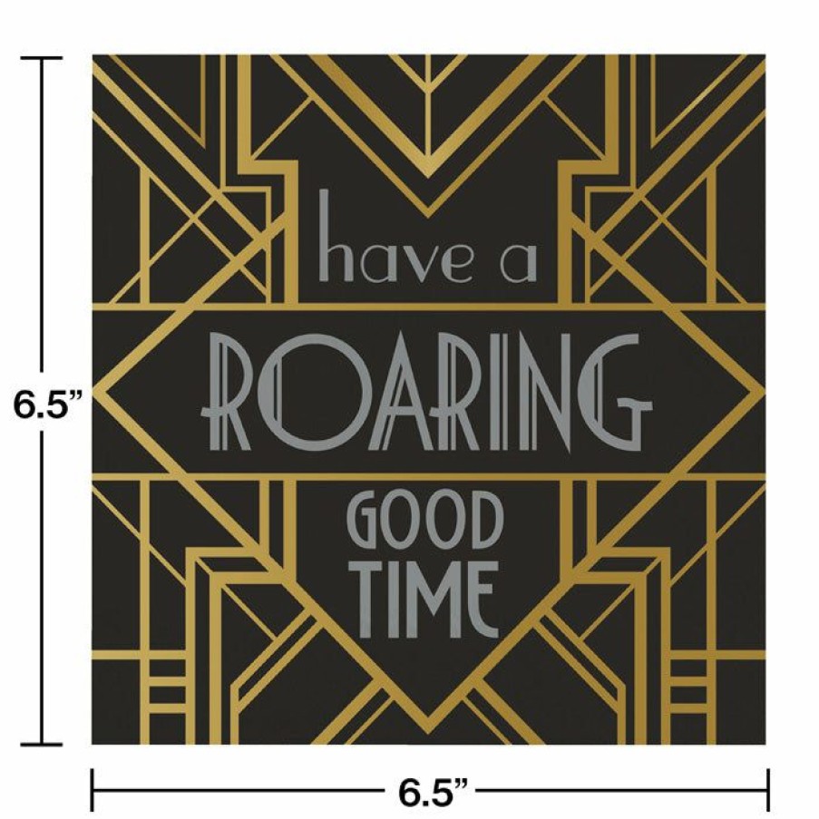 Themed Tableware * | Creative Converting Themed Tableware Roaring 20S Roaring Good Time Napkins, Pack Of 16