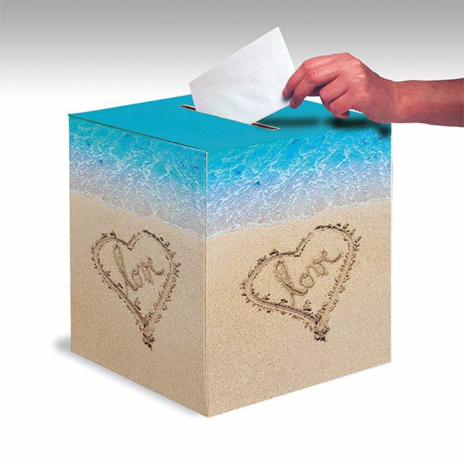 Bridal And Wedding * | Creative Converting Bridal And Wedding Beach Love Card Box 12 Inch (6/Case)