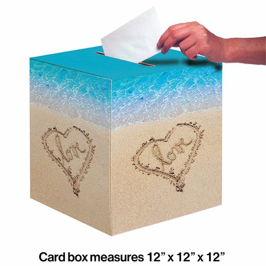 Bridal And Wedding * | Creative Converting Bridal And Wedding Beach Love Card Box 12 Inch (6/Case)