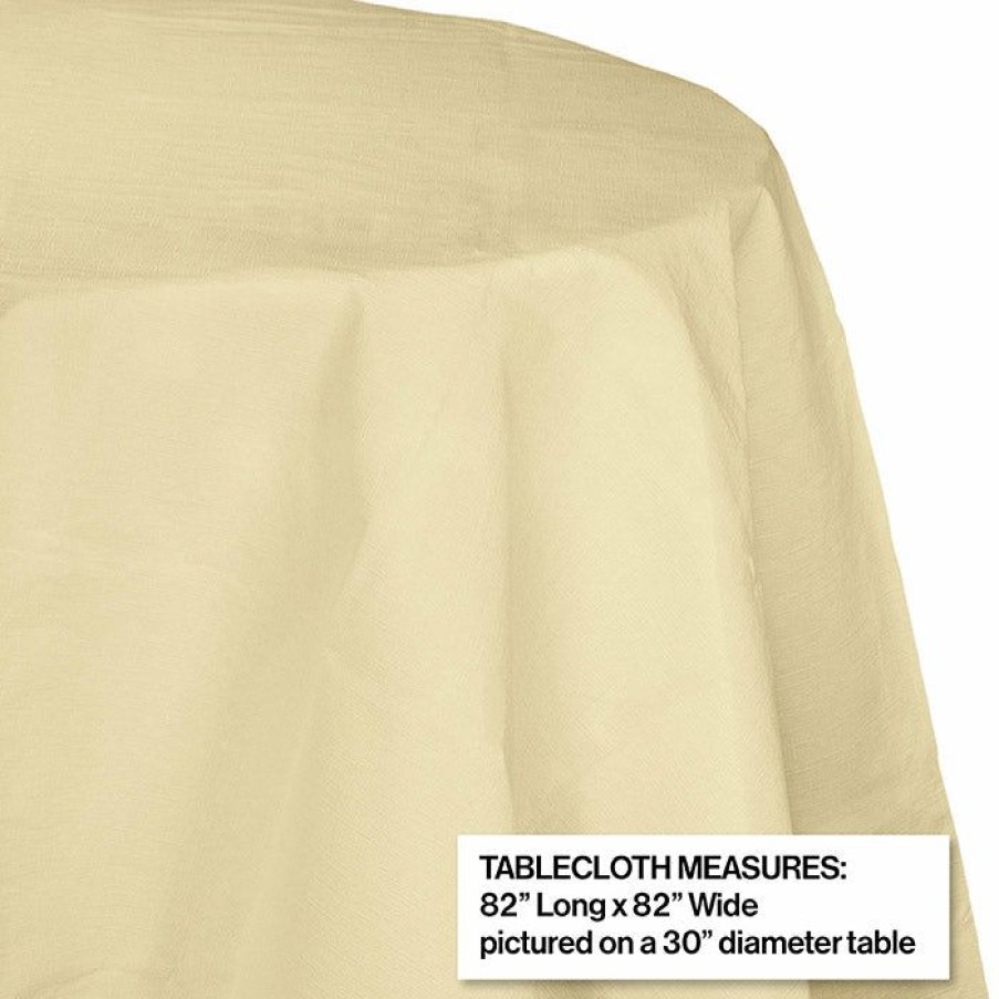 Solid Color Tableware * | Creative Converting Ivory Tablecover, Octy Round 82 Polylined Tissue