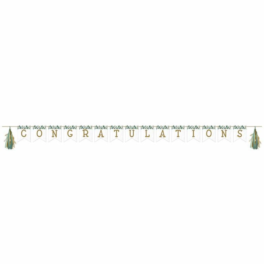 Themed Tableware * | Creative Converting Eucalyptus Banner With Tassel Garland 12 Ct