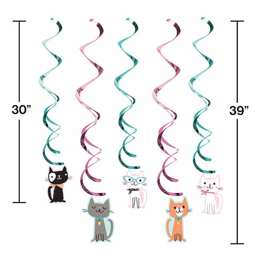 Birthdays * | Creative Converting Cat Party Dizzy Danglers, 5 Ct