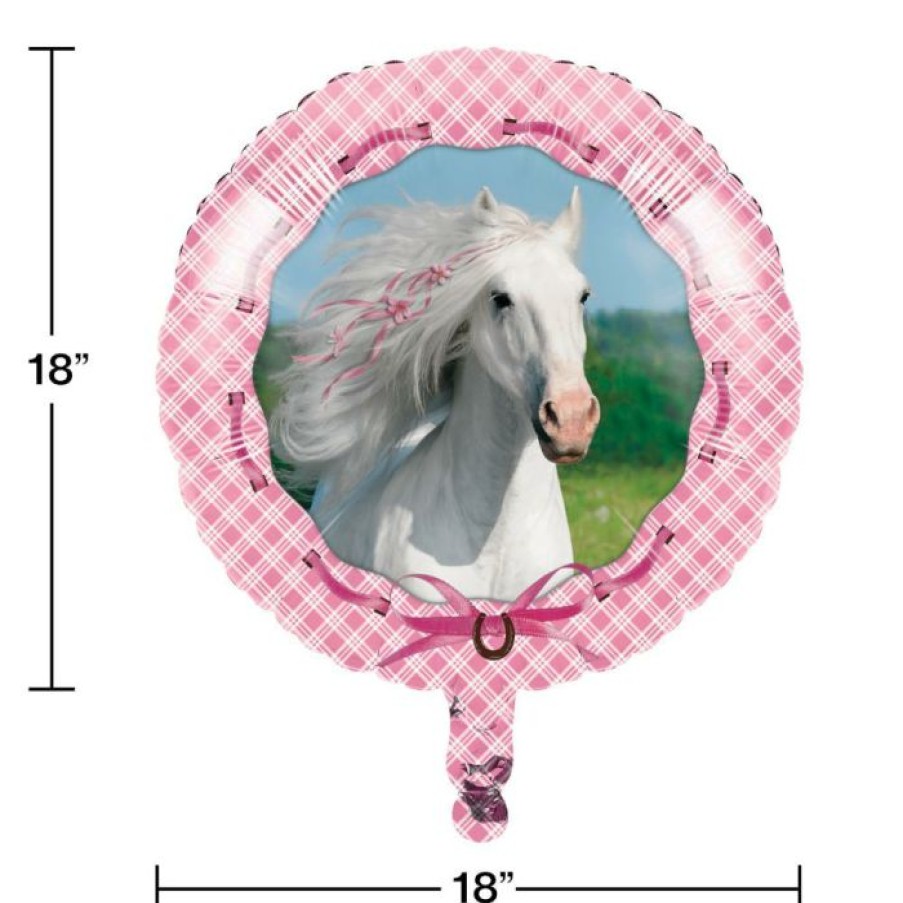 Birthdays * | Creative Converting Heart My Horse Metallic Balloon, Happy Birthday (10/Case)