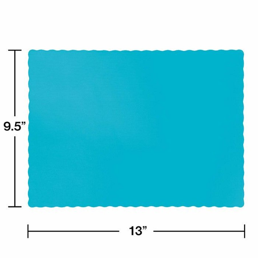 Solid Color Tableware * | Creative Converting Bermuda Blue Placemats, 50 Ct Solid Color Tableware