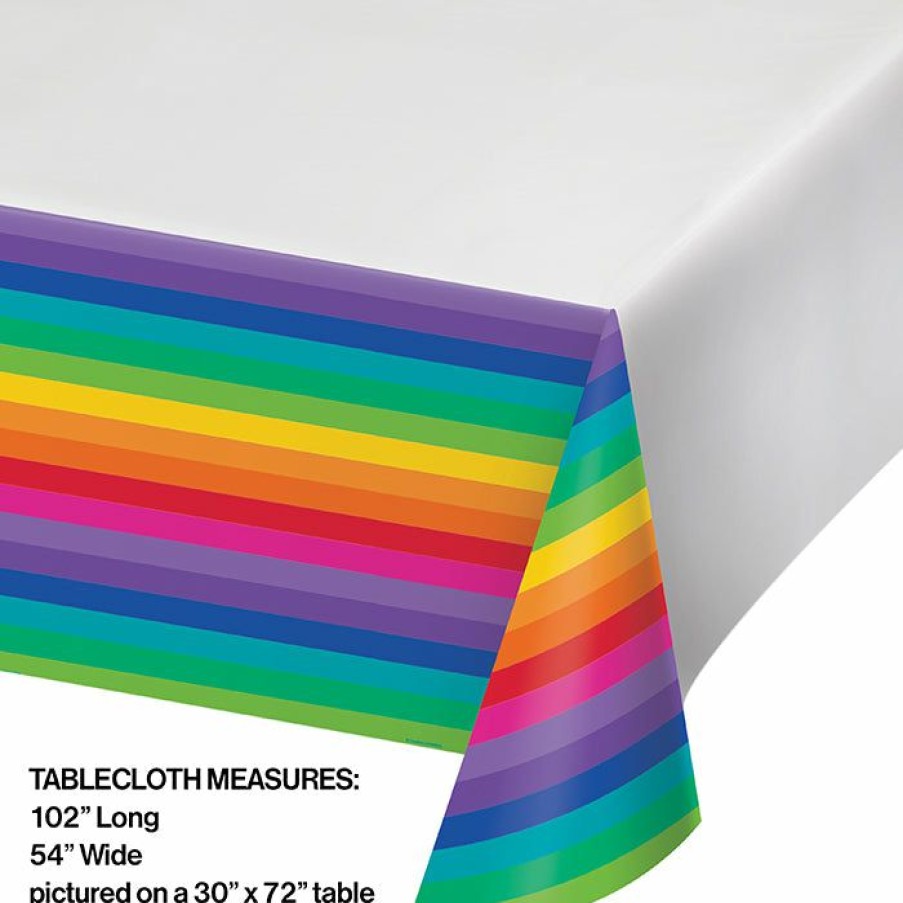 Birthdays * | Creative Converting Rainbow Tablecover Plastic 54 X 102