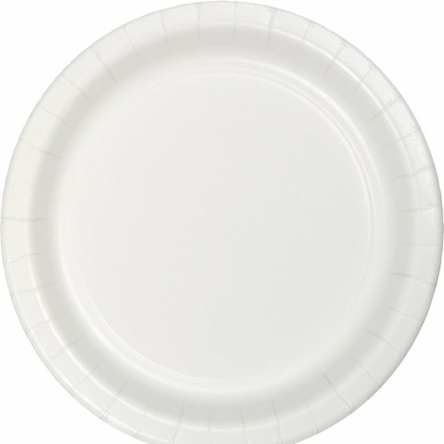 Solid Color Tableware * | Creative Converting White Dessert Plate, 8 Ct