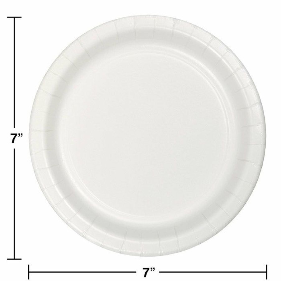 Solid Color Tableware * | Creative Converting White Dessert Plate, 8 Ct