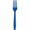 Solid Color Tableware * | Creative Converting Cobalt Blue Plastic Forks, 24 Ct