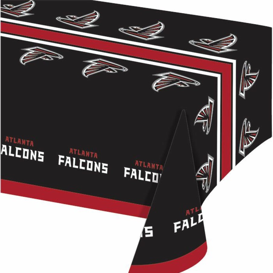 Sports * | Creative Converting Atlanta Falcons Plastic Table Cover, 54 X 102