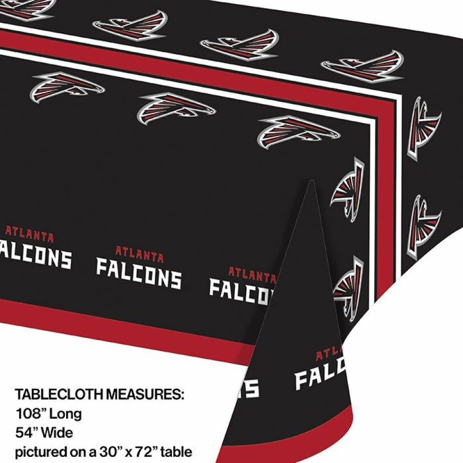 Sports * | Creative Converting Atlanta Falcons Plastic Table Cover, 54 X 102