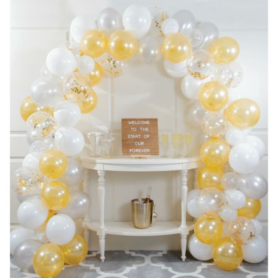 Baby Showers * | Creative Converting Baby Showers White And Gold Balloon Garland Kit (112/Pkg)