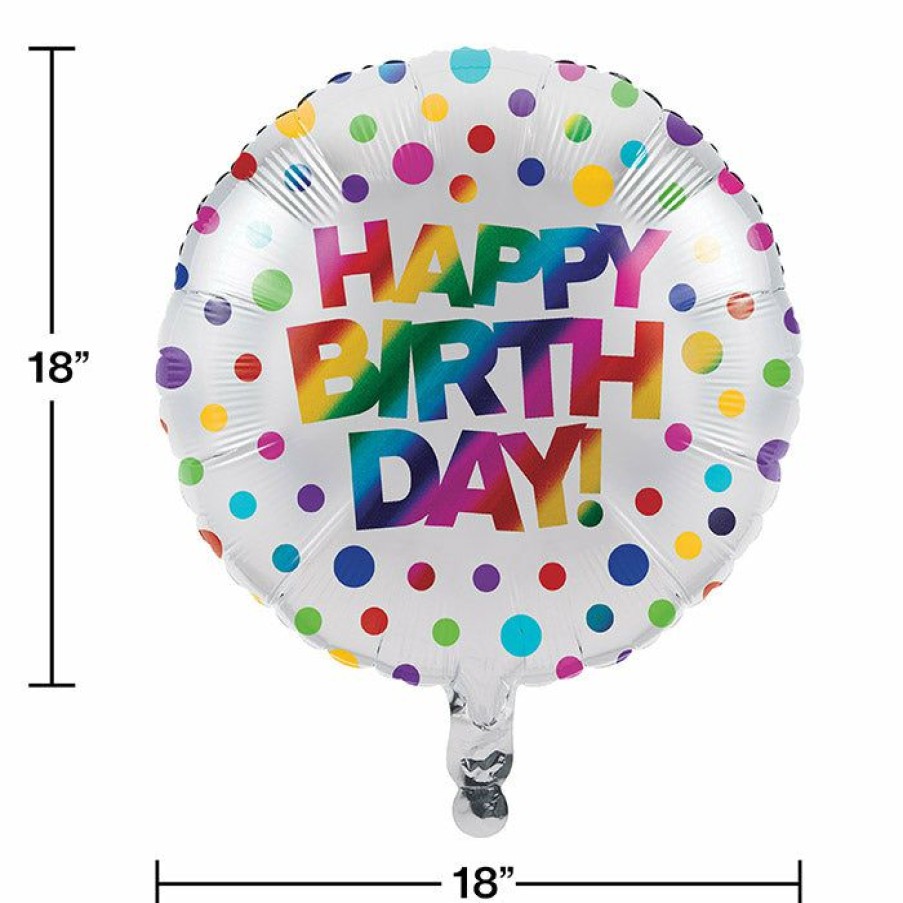 Birthdays * | Creative Converting Kids Birthday Party Themes Rainbow Foil Bday Metallic Balloon, 18 , Rainbow Foil Birthday