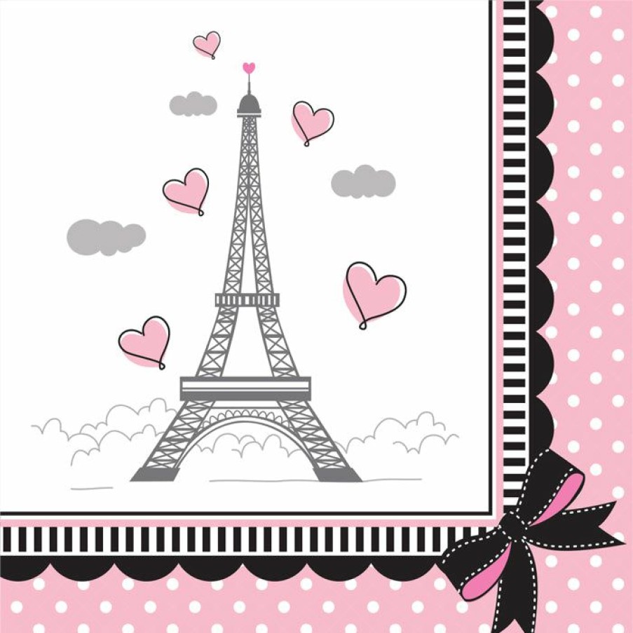 Birthdays * | Creative Converting Kids Birthday Party Themes Party In Paris Beverage Napkins, 18 Ct