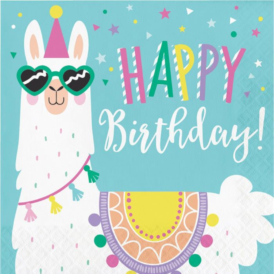 Birthdays * | Creative Converting Kids Birthday Party Themes Llama Party Napkins, 16 Ct