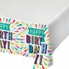 Birthdays * | Creative Converting Kids Birthday Party Themes Birthday Burst Paper Tablecover Border Print 54 X 102