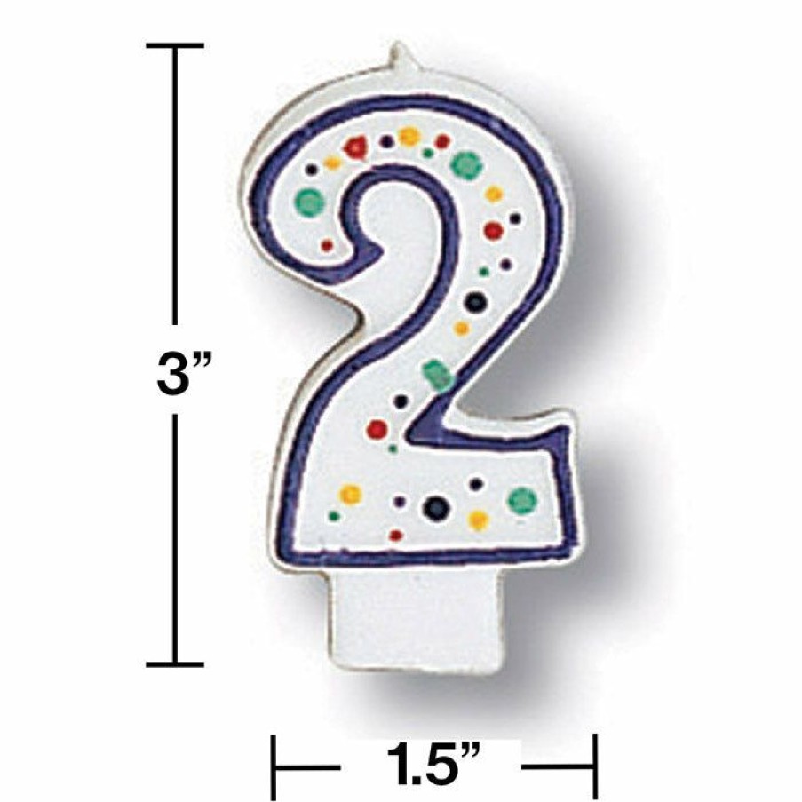 Birthdays * | Creative Converting Birthday Party Candles Polka Dot #2 Candle