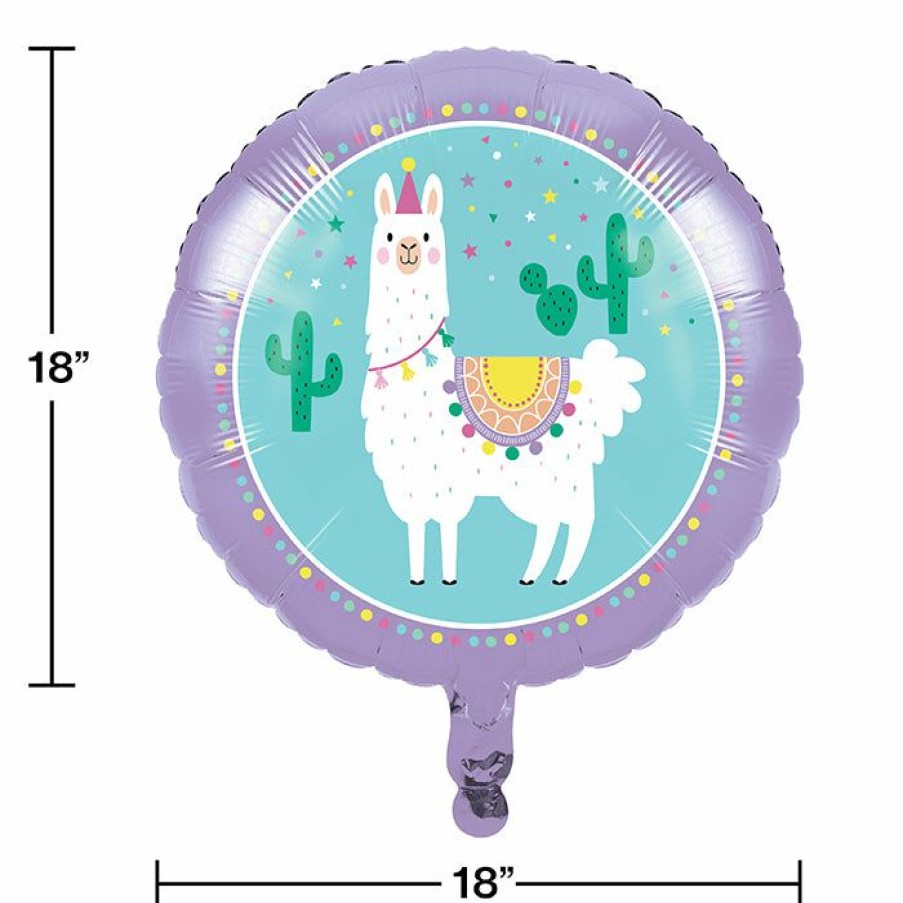 Birthdays * | Creative Converting Llama Party Metallic Balloon 18