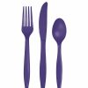 Solid Color Tableware * | Creative Converting Purple Assorted Plastic Cutlery, 24 Ct Solid Color Tableware