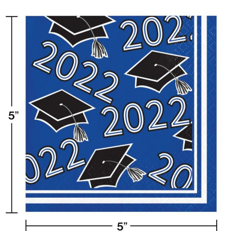 Graduation Party Supplies * | Creative Converting Cobalt Blue Class Of 2022 Beverage Napkins, 36Ct