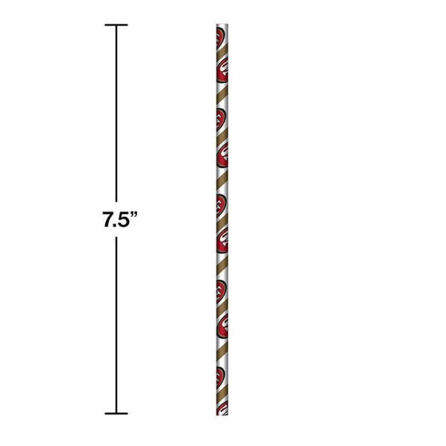 Sports * | Creative Converting San Francisco 49Ers Paper Straws, 24 Ct Nfl And Football Party Supplies