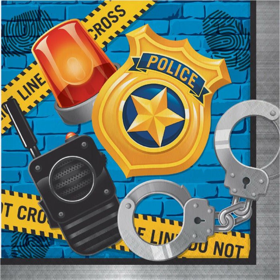 Birthdays * | Creative Converting Kids Birthday Party Themes Police Party Napkins, 16 Ct