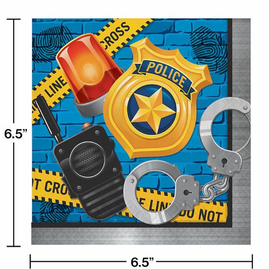 Birthdays * | Creative Converting Kids Birthday Party Themes Police Party Napkins, 16 Ct