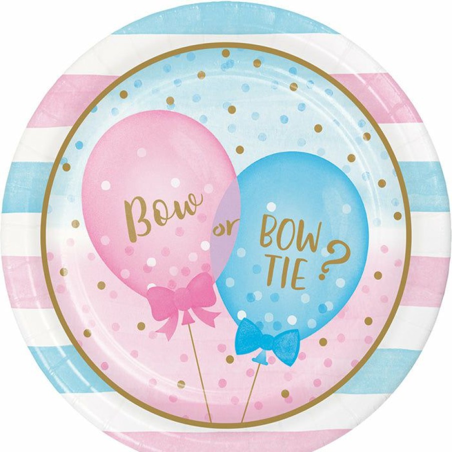 Baby Showers * | Creative Converting Gender Reveal Balloons Paper Plates, 8 Ct