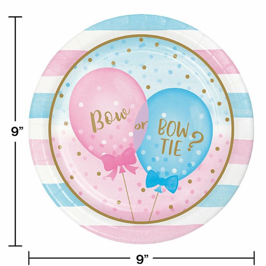 Baby Showers * | Creative Converting Gender Reveal Balloons Paper Plates, 8 Ct