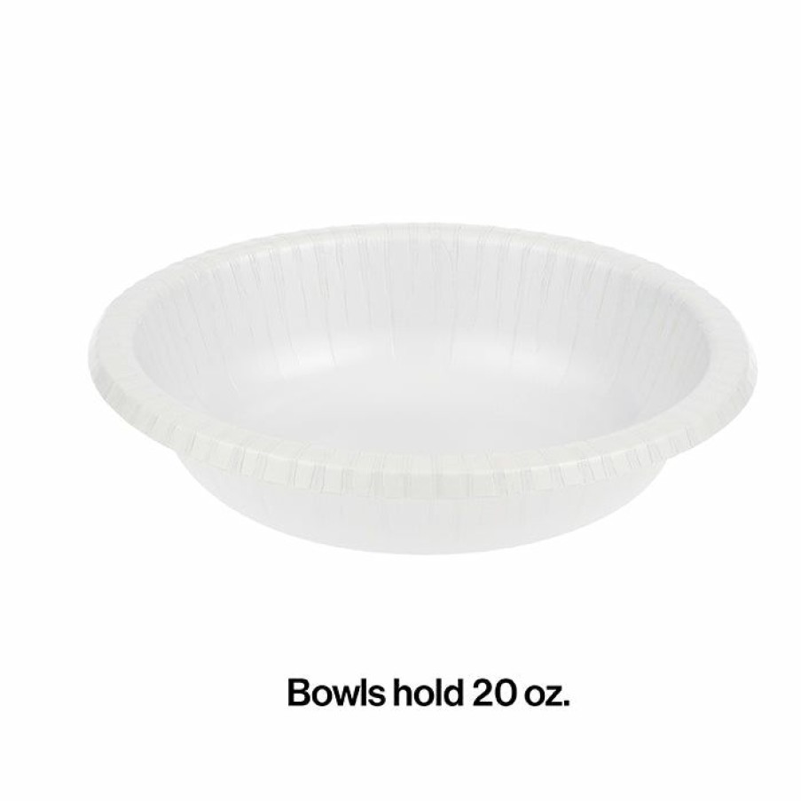 Solid Color Tableware * | Creative Converting White Paper Bowls 20 Oz., 20 Ct Solid Color Tableware