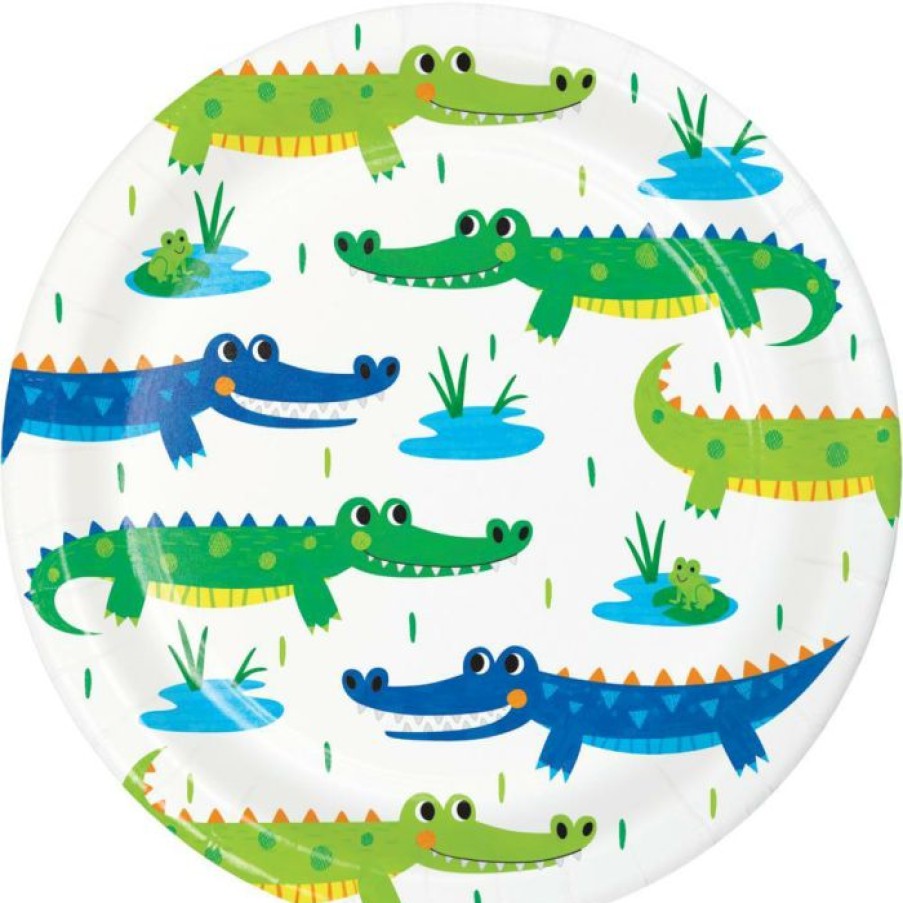 Birthdays * | Creative Converting Kids Birthday Party Themes Alligator Birthday Party Dessert Plates, 8 Ct