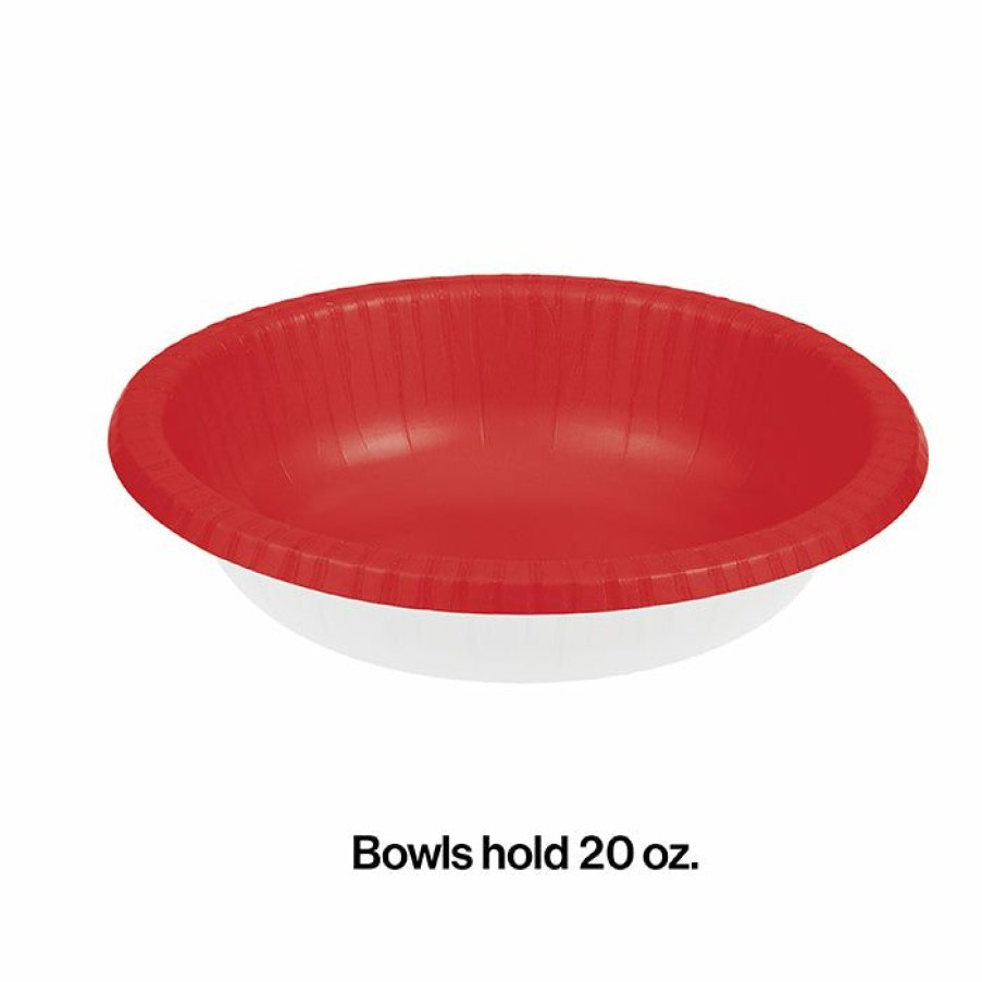 Solid Color Tableware * | Creative Converting Classic Red Paper Bowls 20 Oz., 20 Ct Solid Color Tableware