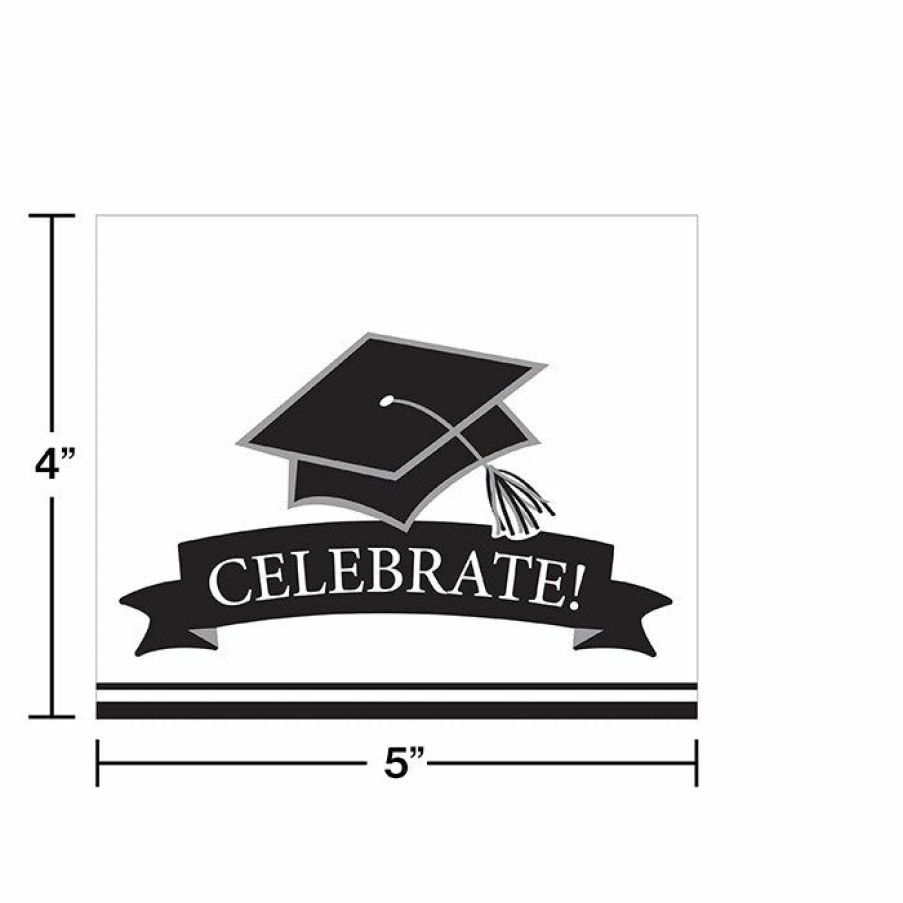 Graduation Party Supplies * | Creative Converting Graduation School Spirit White Invitations, 25 Ct Graduation Party Supplies