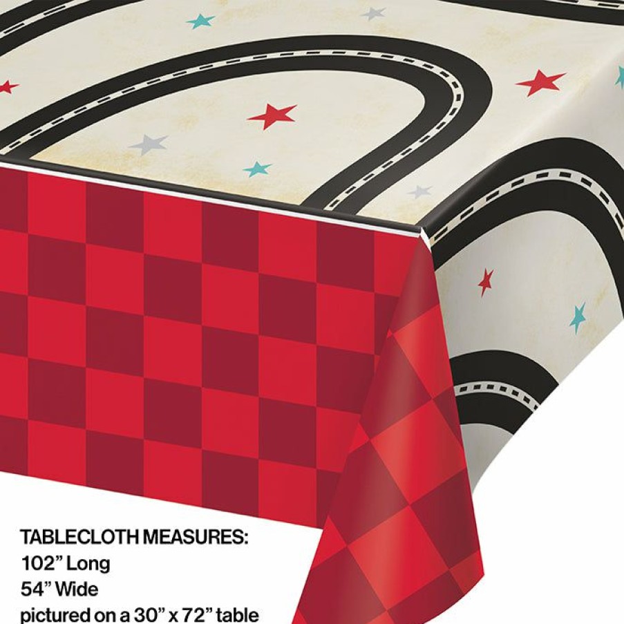 Birthdays * | Creative Converting Vintage Race Car Paper Tablecover 54 X 102