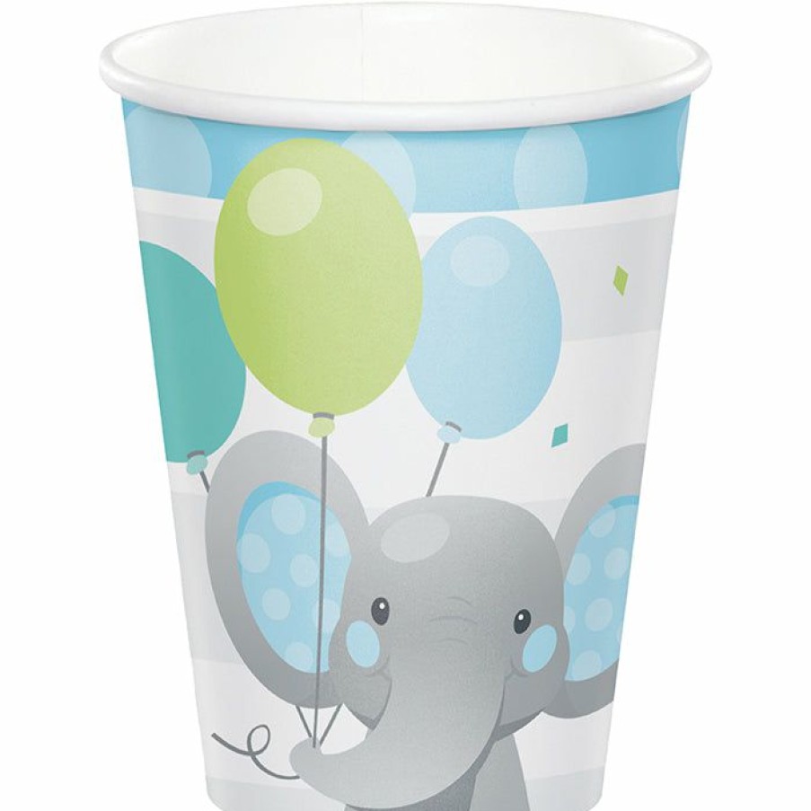 Birthdays * | Creative Converting Kids Birthday Party Themes Enchanting Elephants Boy Hot/Cold Cups 9Oz. 8Ct