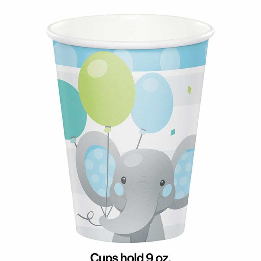 Birthdays * | Creative Converting Kids Birthday Party Themes Enchanting Elephants Boy Hot/Cold Cups 9Oz. 8Ct