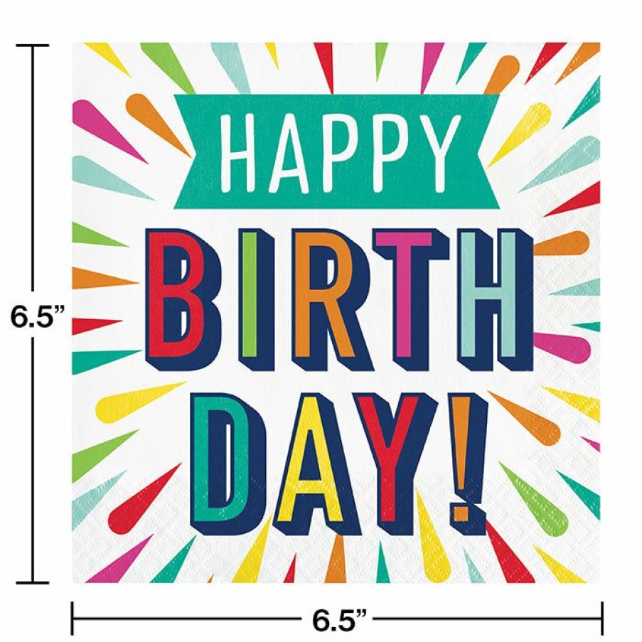 Birthdays * | Creative Converting Birthday Burst Luncheon Napkin 16Ct