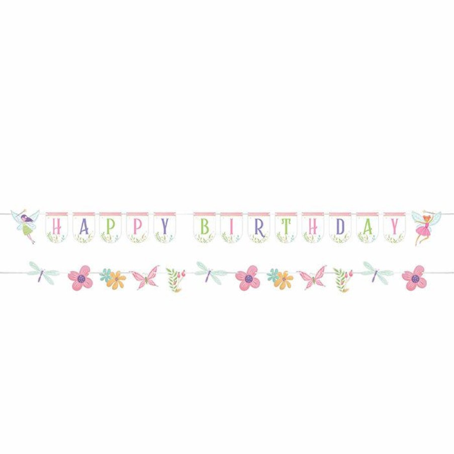 Birthdays * | Creative Converting Fairy Forest Shaped Banner W/ String, 2 Pack 2Ct