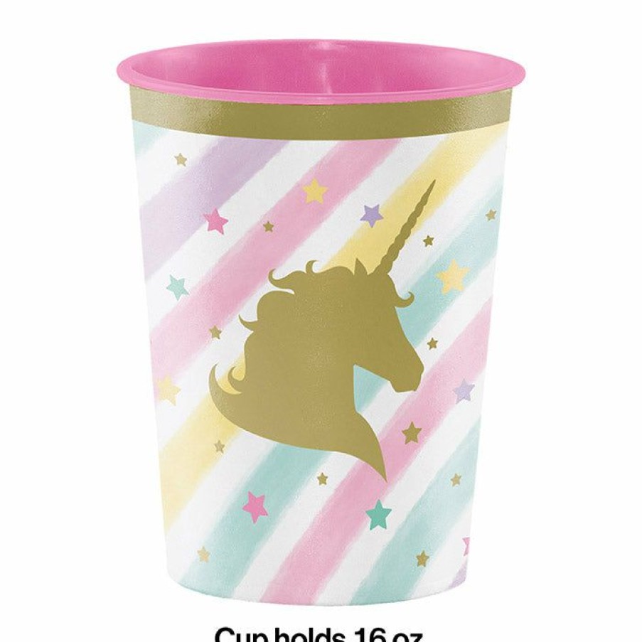 Birthdays * | Creative Converting Unicorn Sparkle Plastic Keepsake Cup 16 Oz. Kids Birthday Party Themes