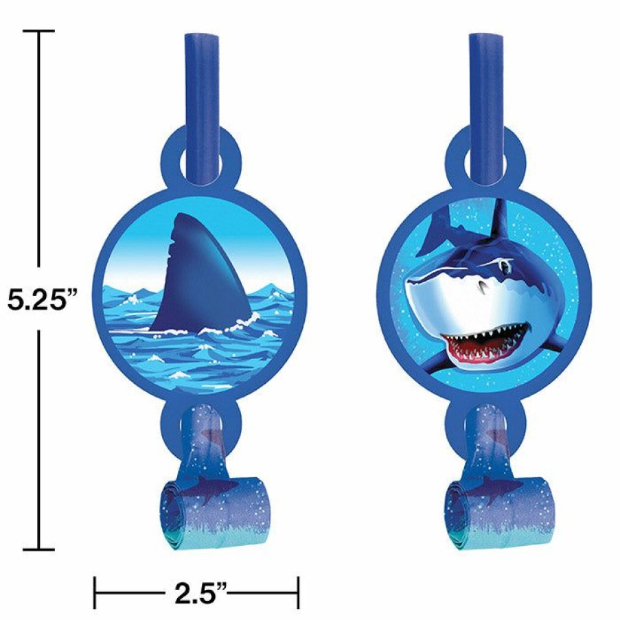 Birthdays * | Creative Converting Shark Splash Blowouts W/Med, 8 Ct