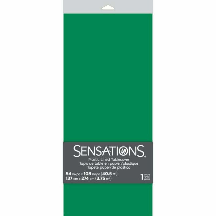 Solid Color Tableware * | Creative Converting Emerald Green 1Ct Tablecover, 54X108 Paper/Poly (1/Pkg)