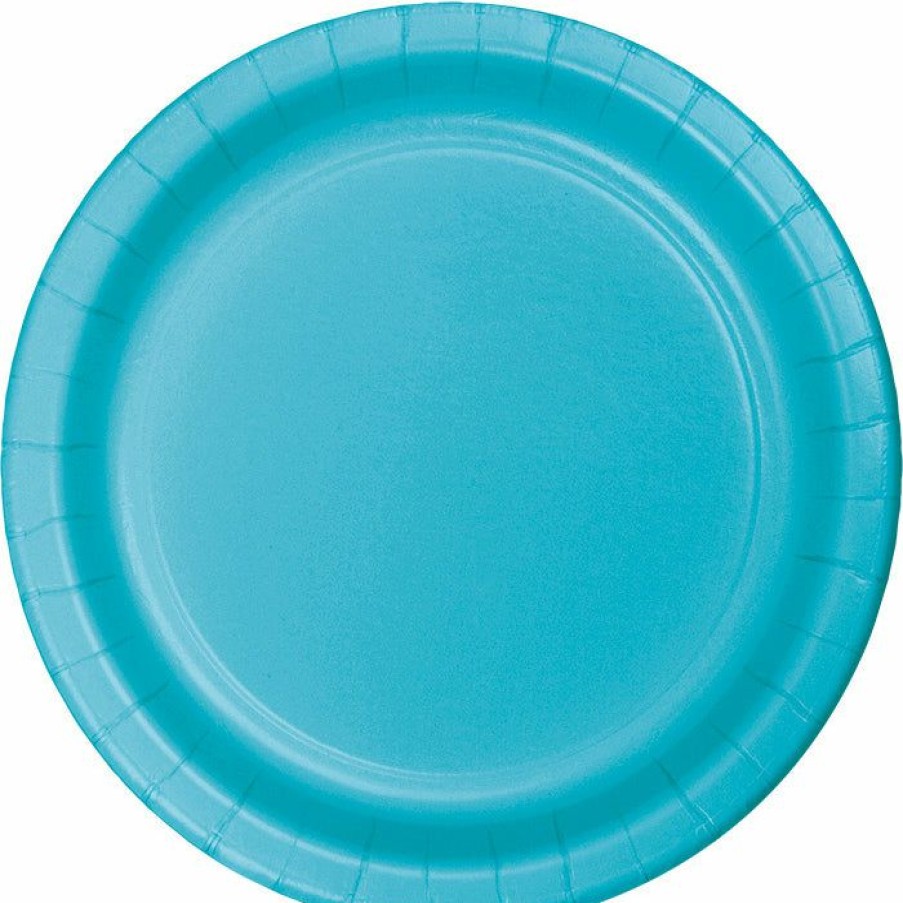 Solid Color Tableware * | Creative Converting Bermuda Blue Banquet Plates, 24 Ct