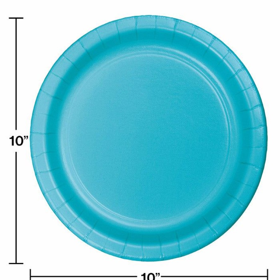 Solid Color Tableware * | Creative Converting Bermuda Blue Banquet Plates, 24 Ct