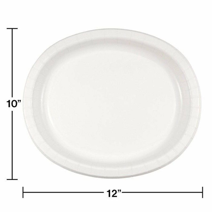 Solid Color Tableware * | Creative Converting White Oval Platter 10 X 12 , 8 Ct