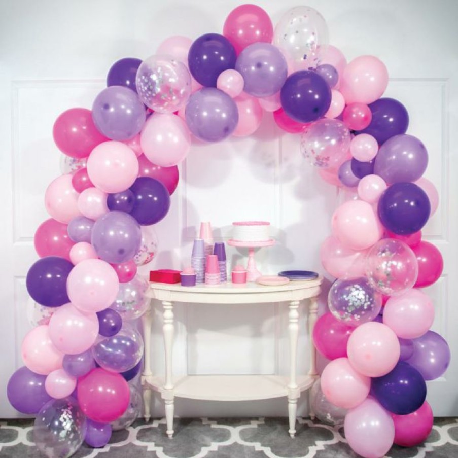 General Decorations * | Creative Converting Pink And Purple Sixteen Foot Balloon Arch Kit General Decorations