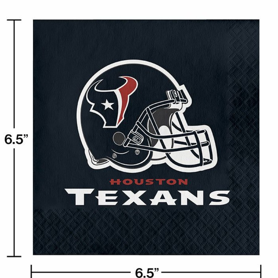 Sports * | Creative Converting Houston Texans Napkins, 16 Ct Nfl And Football Party Supplies