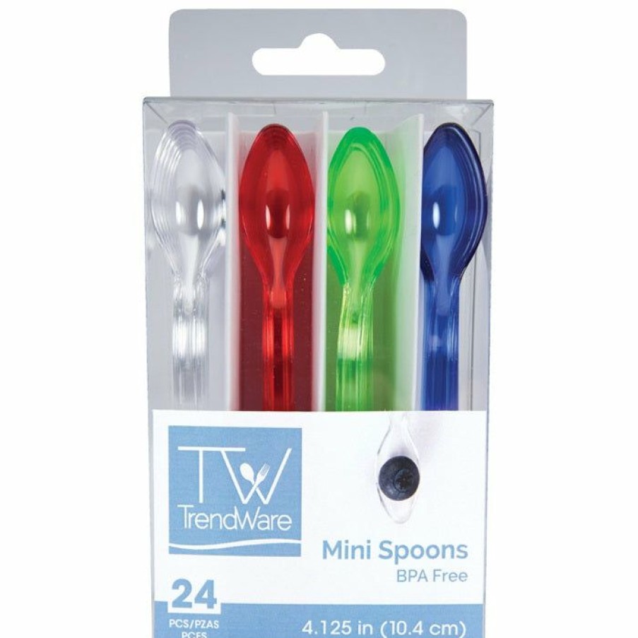 Themed Tableware * | Creative Converting Themed Tableware Assorted Color Mini Appetizer Spoons, 24 Ct