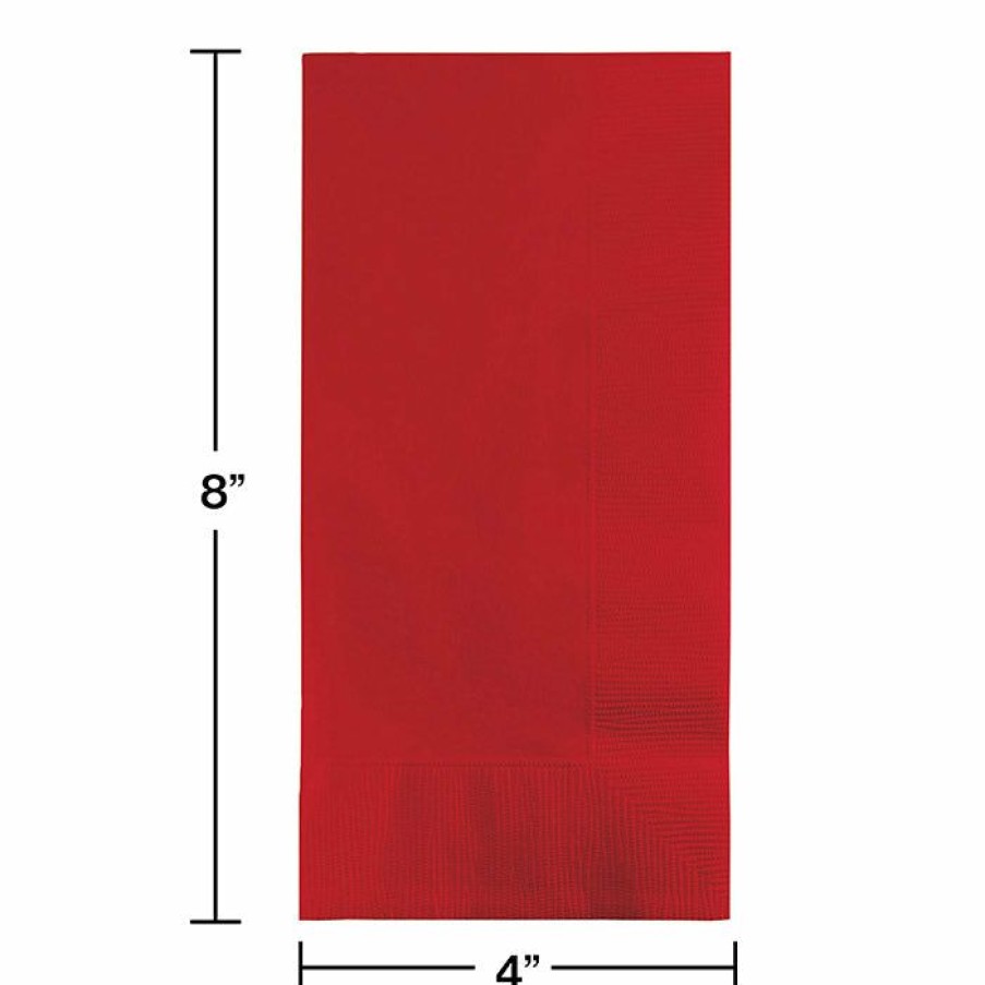 Solid Color Tableware * | Creative Converting Classic Red Dinner Napkins 2Ply 1/8Fld, 100 Ct Solid Color Tableware