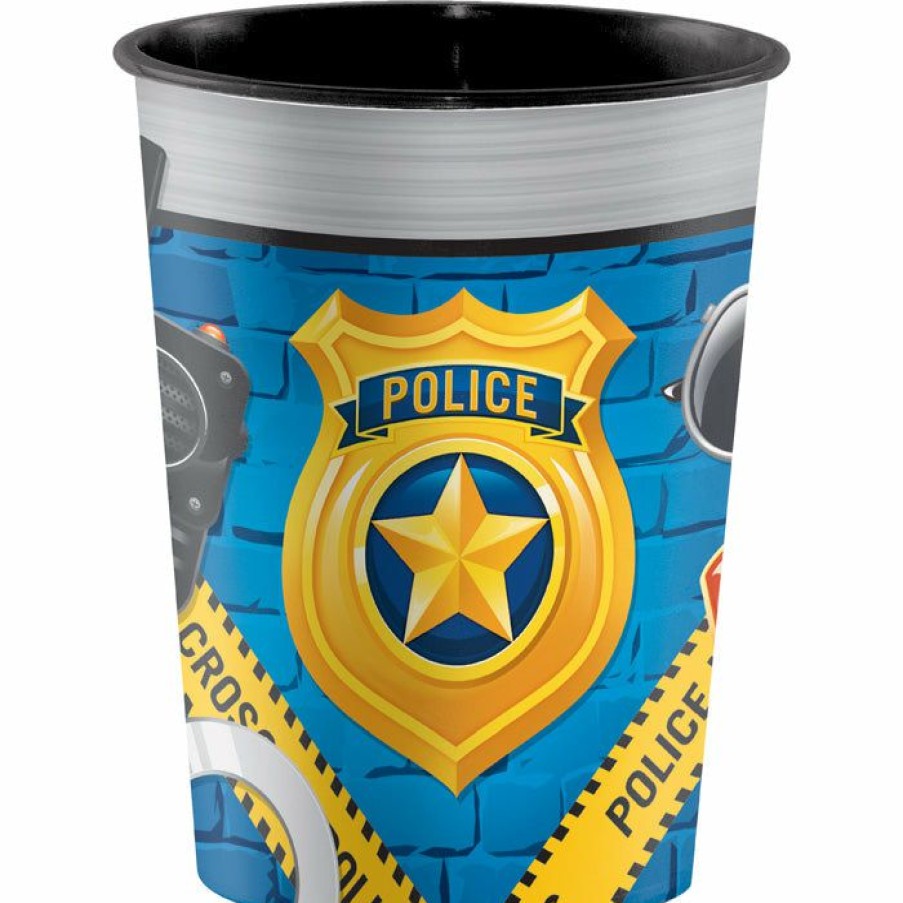 Birthdays * | Creative Converting Police Party Plastic Keepsake Cup 16 Oz. Kids Birthday Party Themes