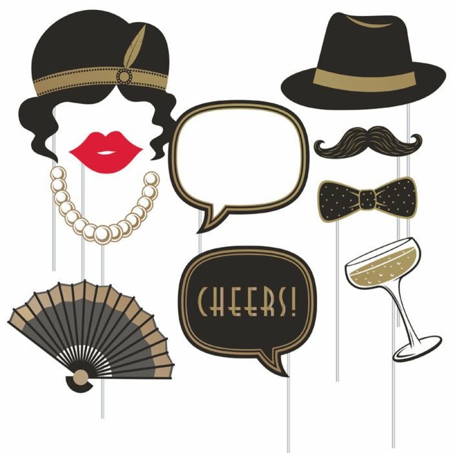 Themed Tableware * | Creative Converting Roaring 20S Photo Booth Props, Pack Of 10